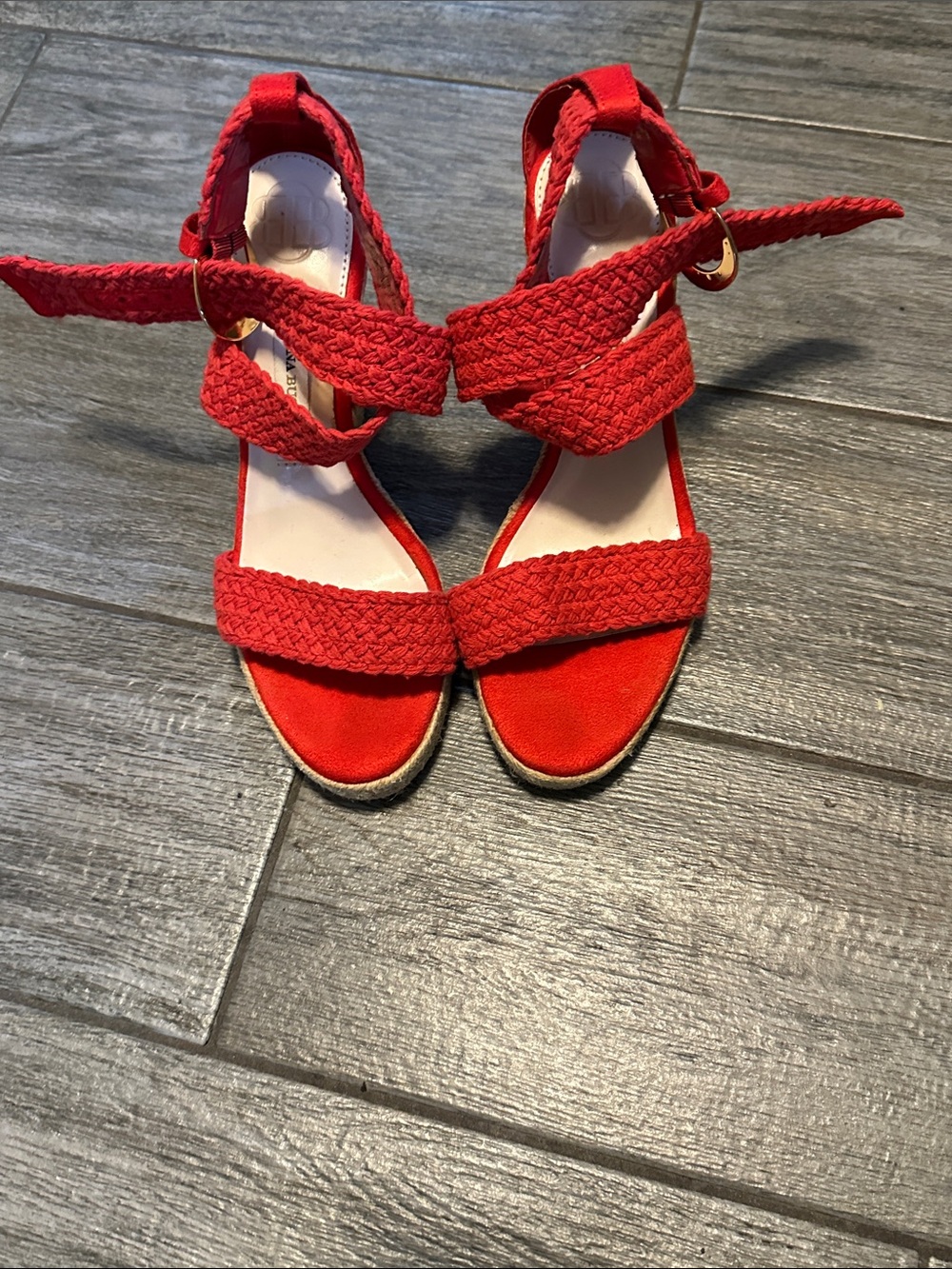 Red Braided Strap Women’s  espadrille Sandals - Dana Buchman Brand size 7
